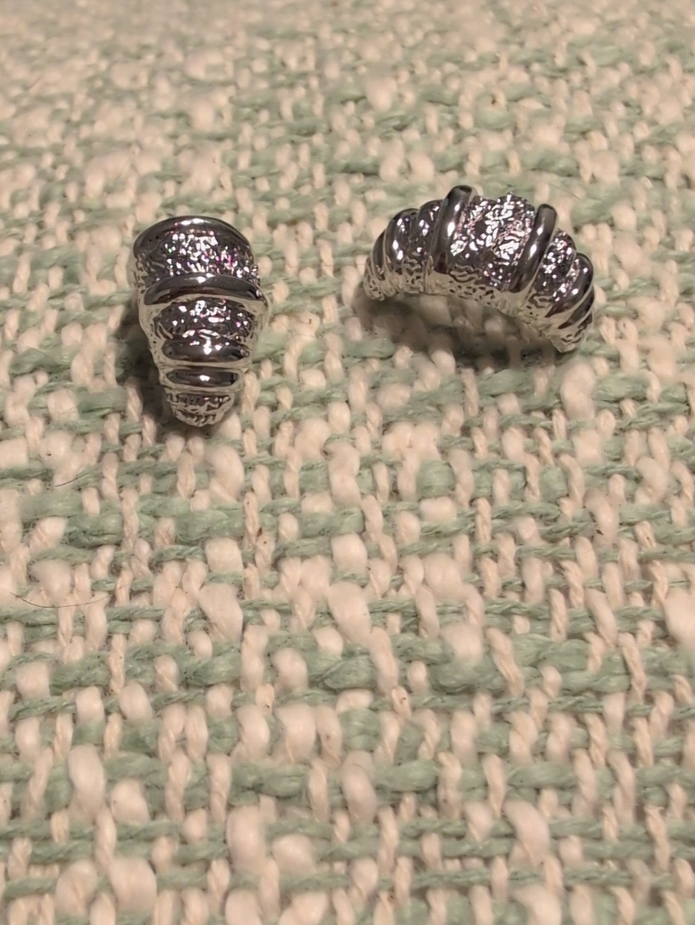 Silver-Tone Croissant Motif Cufflinks - Men Accessories